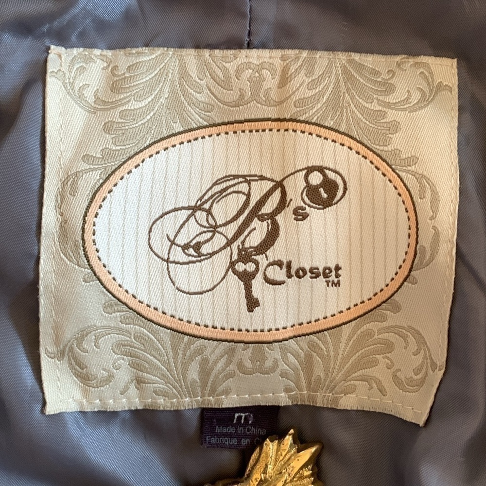 B’s Closet steel grey raincoat military style size M - Picture 11 of 12